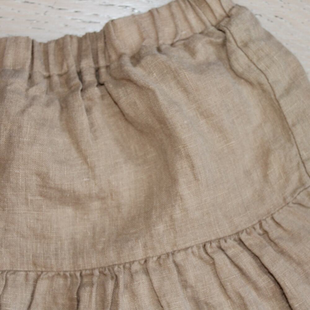NOCTURNE -NwoT- Tiered Linen Beige Ruffle Mini Skirt | Small - Picture 7 of 8